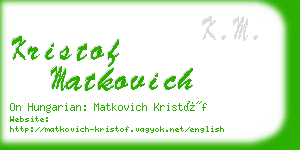 kristof matkovich business card
